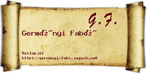 Germányi Fabó névjegykártya